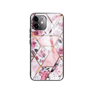 iPhone 11 - DELUXE™ Marble Cover M. Glas Bagside - Argyle Pink