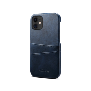 iPhone 12 - NX Design™ Læder Cover M. Kortholder - Blå